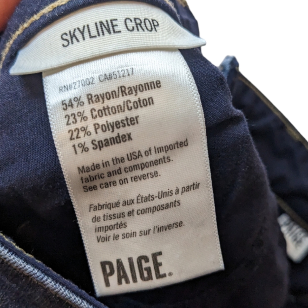 Paige Women's Skyline Crop Jeans, Size 24 👖 - Picture 5 of 15